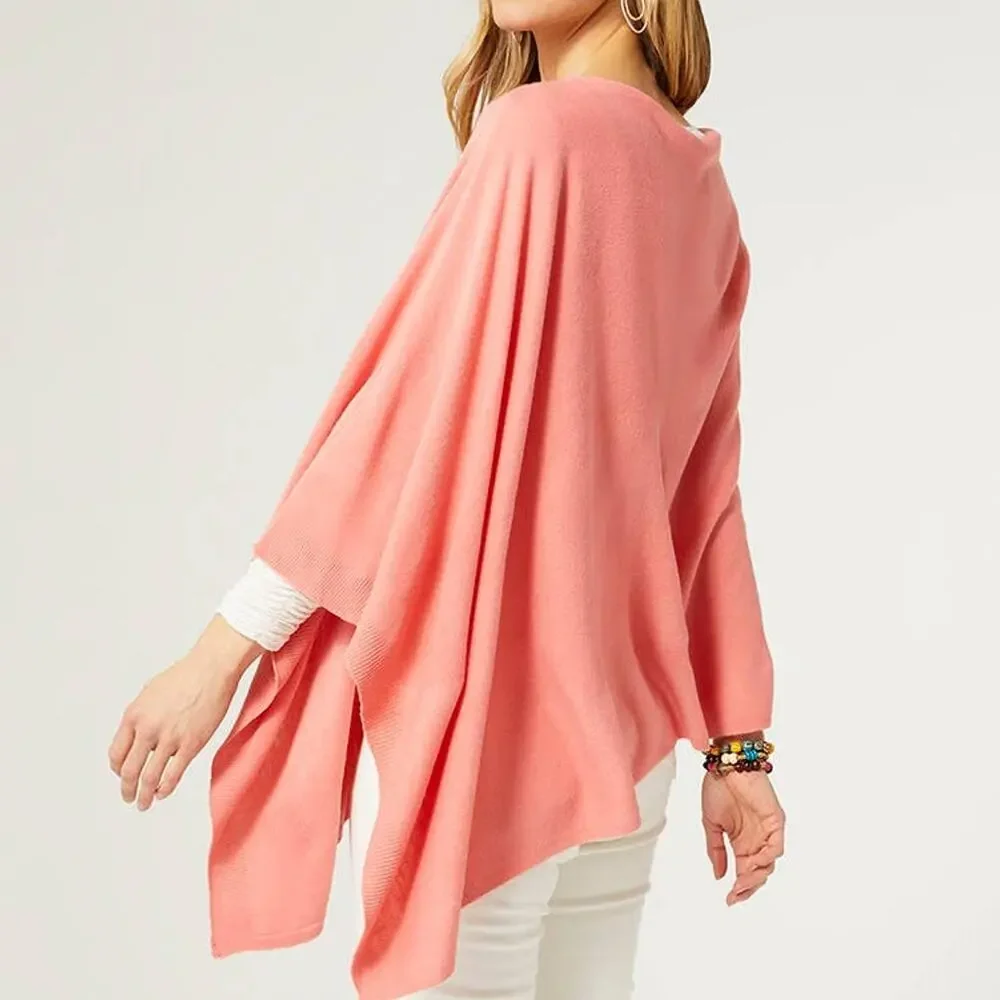 Lightweight Poncho | Light Coral